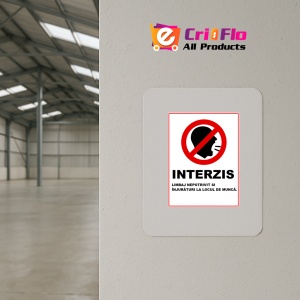 Indicator Interzis limbaj nepotrivit si injuraturi la locul de munca, Sticker autocolant - Img 3