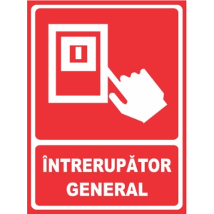 Indicator Intrerupator general, Sticker autocolant
