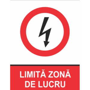Indicator Limita zona de lucru, Sticker autocolant