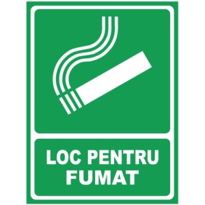 Indicator Loc pentru fumat, Sticker autocolant