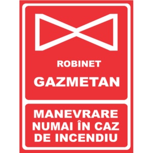 Indicator Manevrare numai in caz de incendiu, Sticker autocolant