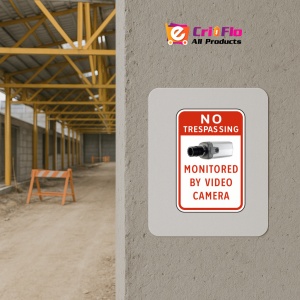 Indicator Monitored By Video Camera Sign, Sticker autocolant - Img 5