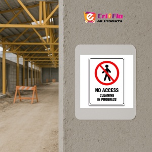 Indicator NO ACCESS CLEANING IN PROGRESS SIGN, Sticker autocolant - Img 5
