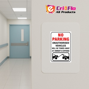 Indicator No parking unauthorised vehicles sign, Sticker autocolant - Img 4