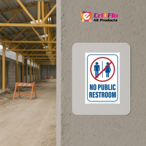 Indicator No public restroom sign, Sticker autocolant - Img 5