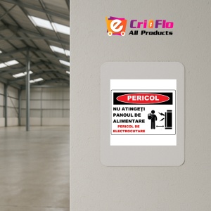 Indicator Nu atingeti panou de alimentare pericol de electrocutare, Sticker autocolant - Img 3