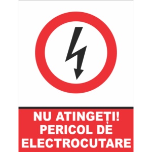 Indicator Nu atingeti pericol de electrocutare, Sticker autocolant