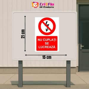 Indicator Nu cuplati se lucreaza indicator de interzicere, Sticker autocolant - Img 2
