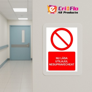 Indicator Nu lasa utilajul nesupravecheat indicator de interzicere, Sticker autocolant - Img 5