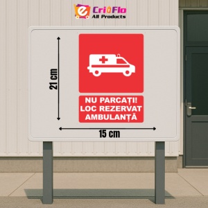 Indicator Nu parcati loc rezervat ambulanta, Sticker autocolant - Img 2