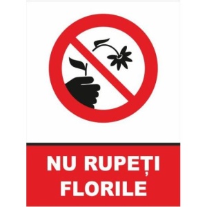 Indicator Nu rupeti florile, Sticker autocolant
