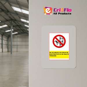 Indicator Nu va urcati pe stalpi de electricitate si de inalta tensiune, Sticker autocolant - Img 3