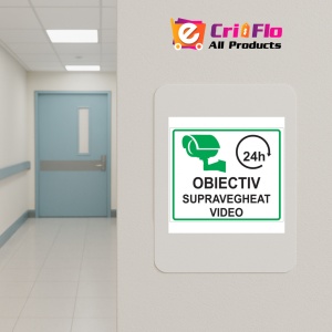 Indicator Obiectiv supravegheat video 24 ore, Sticker autocolant - Img 4
