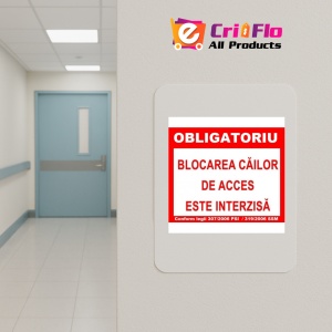Indicator Obligatoriu blocarea cailor de acces este interzisa, Sticker autocolant - Img 4