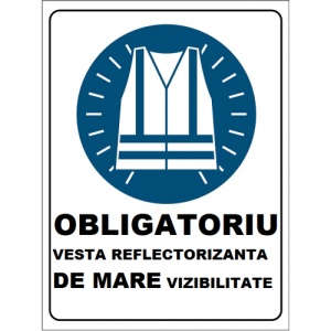 Indicator Obligatoriu vesta de mare vizibilitate, Sticker autocolant