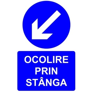 Indicator Ocolire prin stanga indicator de obligativitate, Sticker autocolant