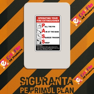 Indicator Operating Your Fire Extinguisher Sign, Sticker autocolant - Img 2