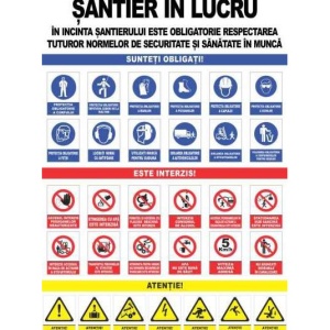 Indicator Panou general santier in lucru, Sticker autocolant