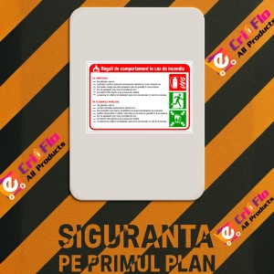 Indicator Panou pentru reguli de comportare in caz de incendiu, Sticker autocolant - Img 2