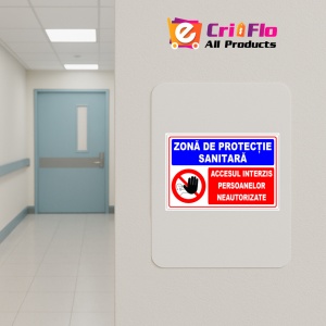 Indicator Panou pentru zona de protectie sanitara, Sticker autocolant - Img 4