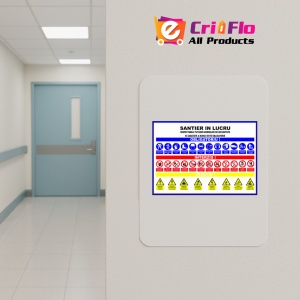 Indicator Panou santier in lucru respectarea tuturor normelor de securitatea si sanatatea a muncii este obligatorie, Sticker autocolant - Img 4