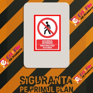 Indicator Pentru accesul interzis restricted access, Sticker autocolant - Img 2