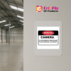 Indicator Pentru camera cu echipamente periculoase acces personal autorizat, Sticker autocolant - Img 3