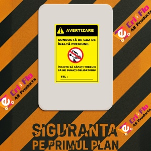 Indicator Pentru conducta de gaz de inalta presiune, Sticker autocolant - Img 2