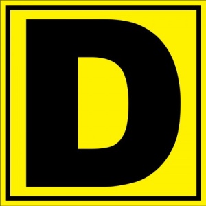 Indicator Pentru depozit litera D randul D si poarta D, Sticker autocolant