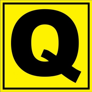 Indicator Pentru depozit litera Q randul Q si poarta Q, Sticker autocolant