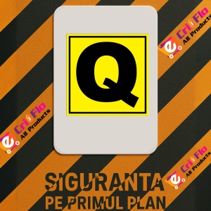 Indicator Pentru depozit litera Q randul Q si poarta Q, Sticker autocolant - Img 2