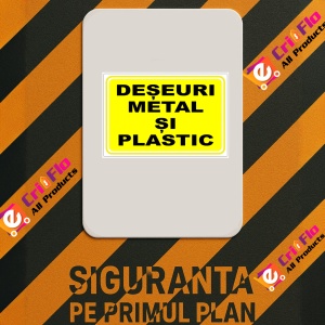 Indicator Pentru deseuri metal si plastic, Sticker autocolant - Img 2