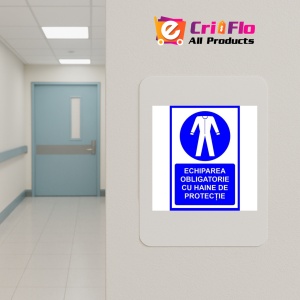 Indicator Pentru echiparea obligatorie cu haine de protectie, Sticker autocolant - Img 4