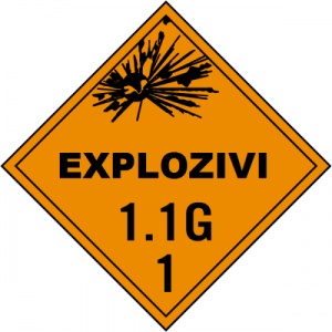 Indicator Pentru explozivi clasa 1.1 G, Sticker autocolant