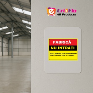 Indicator Pentru fabrica nu intrati obiectiv video, Sticker autocolant - Img 3
