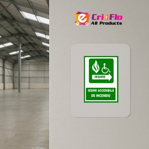 Indicator Pentru iesire accesibila de incendiu cu sageata in dreapta, Sticker autocolant - Img 3