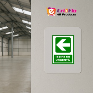 Indicator Pentru iesire de urgenta cu sageata in stanga, Sticker autocolant - Img 3