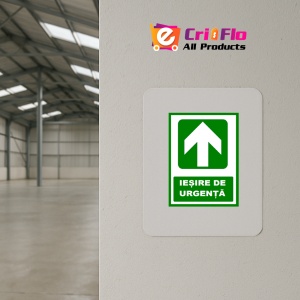 Indicator Pentru iesire de urgenta cu sageata in sus, Sticker autocolant - Img 3