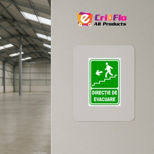 Indicator Pentru iesire de urgenta scari stanga in jos, Sticker autocolant - Img 3