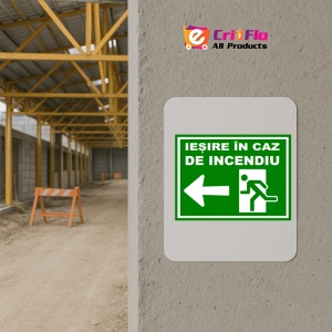 Indicator Pentru iesire in caz de incendiu spre stanga, Sticker autocolant - Img 5