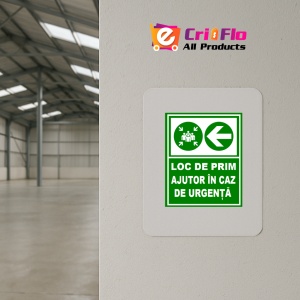 Indicator Pentru loc de adunare in caz de urgenta la stanga, Sticker autocolant - Img 3