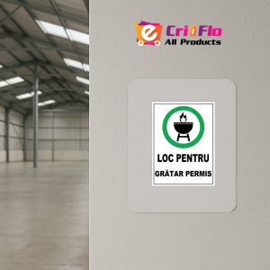 Indicator Pentru loc pentru gratar permis, Sticker autocolant - Img 3