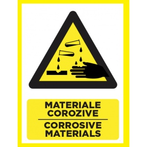 Indicator Pentru materiale corozive corrosive materials, Sticker autocolant