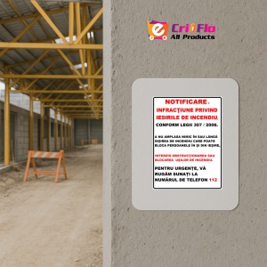 Indicator Pentru notificare infractiune privind iesirile de incendiu, Sticker autocolant - Img 5