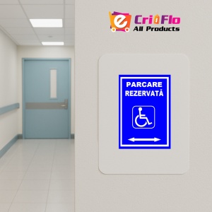 Indicator Pentru parcare rezervata persoane cu handicap cu sageata stanga si dreapta, Sticker autocolant - Img 4