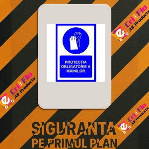 Indicator Pentru protectia obligatorie a mainilor, Sticker autocolant - Img 2
