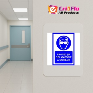 Indicator Pentru protectia obligatorie a ochilor, Sticker autocolant - Img 4