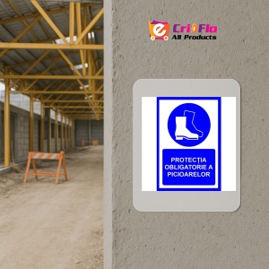 Indicator Pentru protectia obligatorie a picioarelor, Sticker autocolant - Img 5