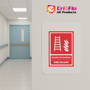 Indicator Pentru scara de incendiu fire escape, Sticker autocolant - Img 4