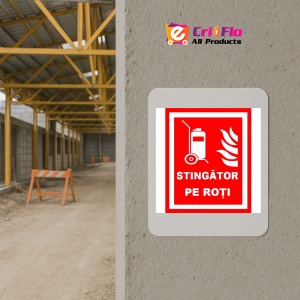 Indicator Pentru stingator pe roti, Sticker autocolant - Img 5